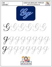 g harfi çizgi çalışması